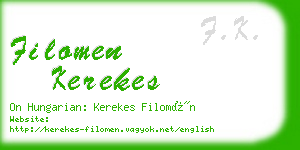 filomen kerekes business card